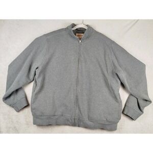 LL Bean Katahdin Iron Works Sherpa Lined Full Zip Gray Jacket Mens XL Fleece